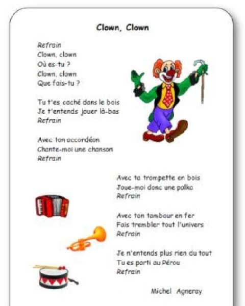 « Clown, clown », une chanson de Michel Agneray