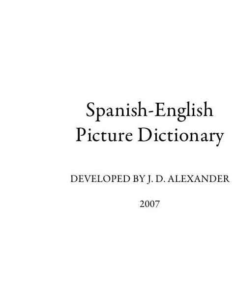 Spanish-English Picture Dictionary - Learn NC PDF