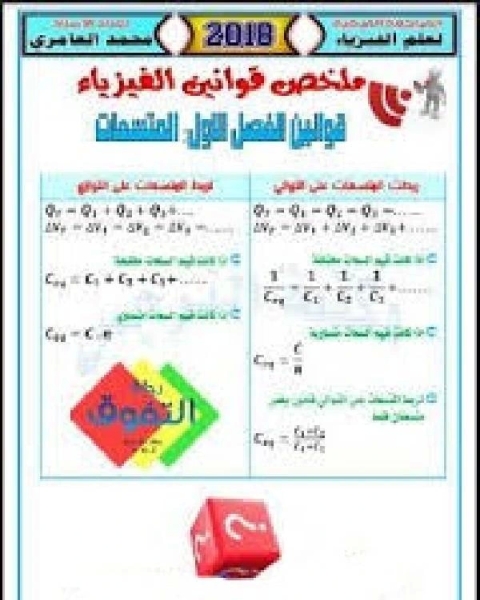 ملخص جميع قوانين فيزياء السادس العلمي تطبيقي