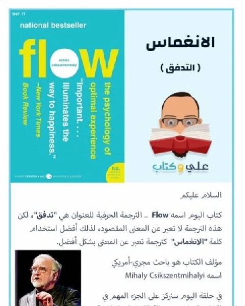 مختصر كتاب التدفق ( الانغماس في العمل )